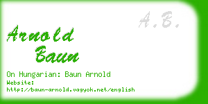 arnold baun business card